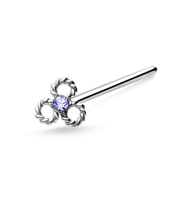 Floral Knot Silver Straight Nose Stud NSKA-677st